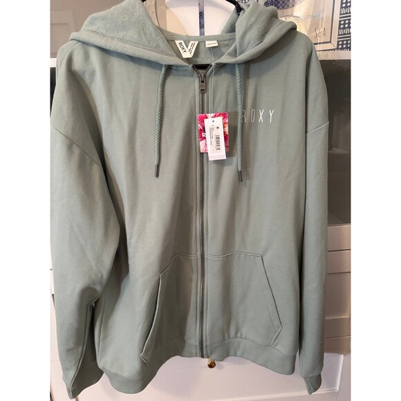 ROXY Zip-Up Hoodie Sweatshirt – Teal, Size Small, NWT - Picture 1 of 4